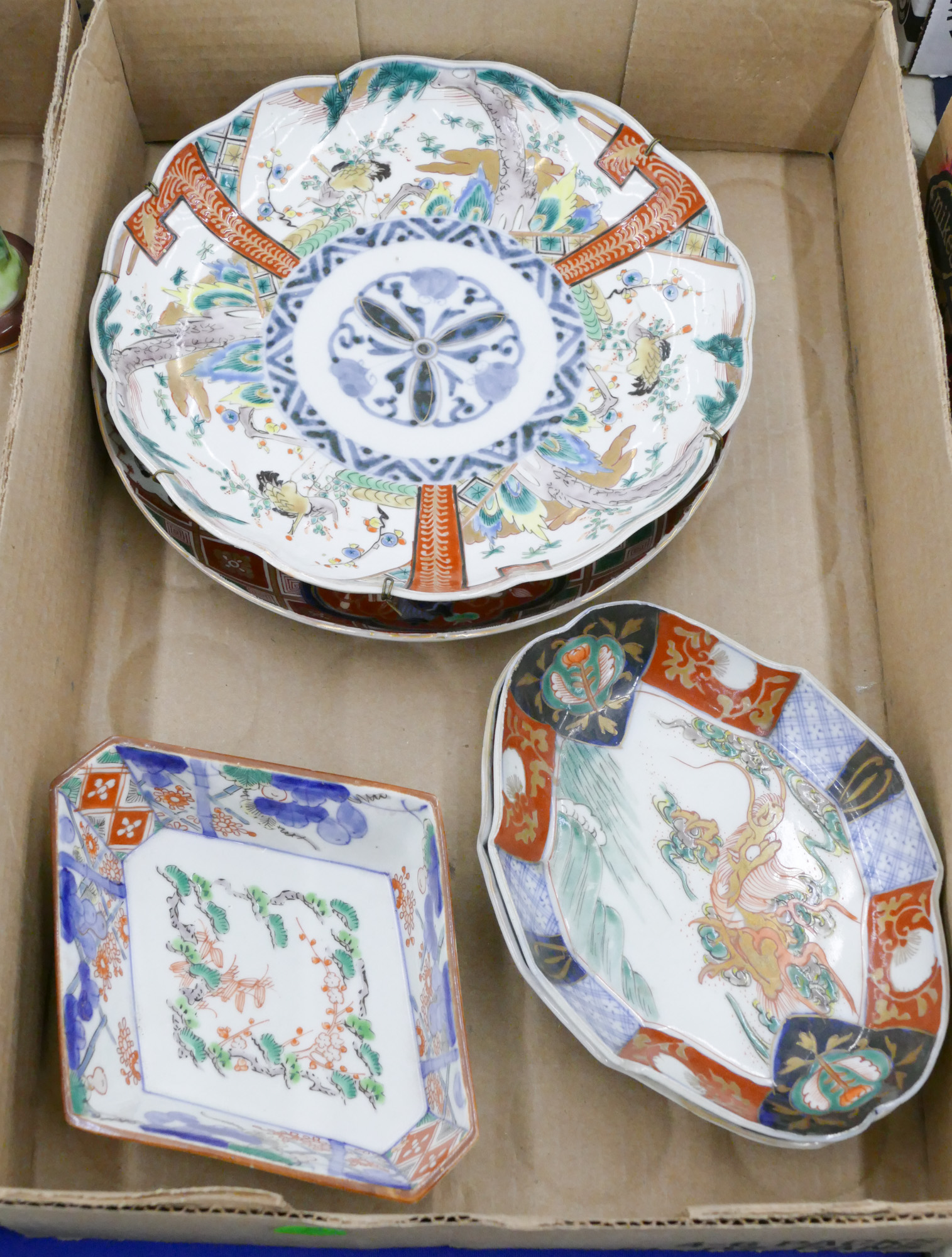 Box 5pc Old Japanese Imari