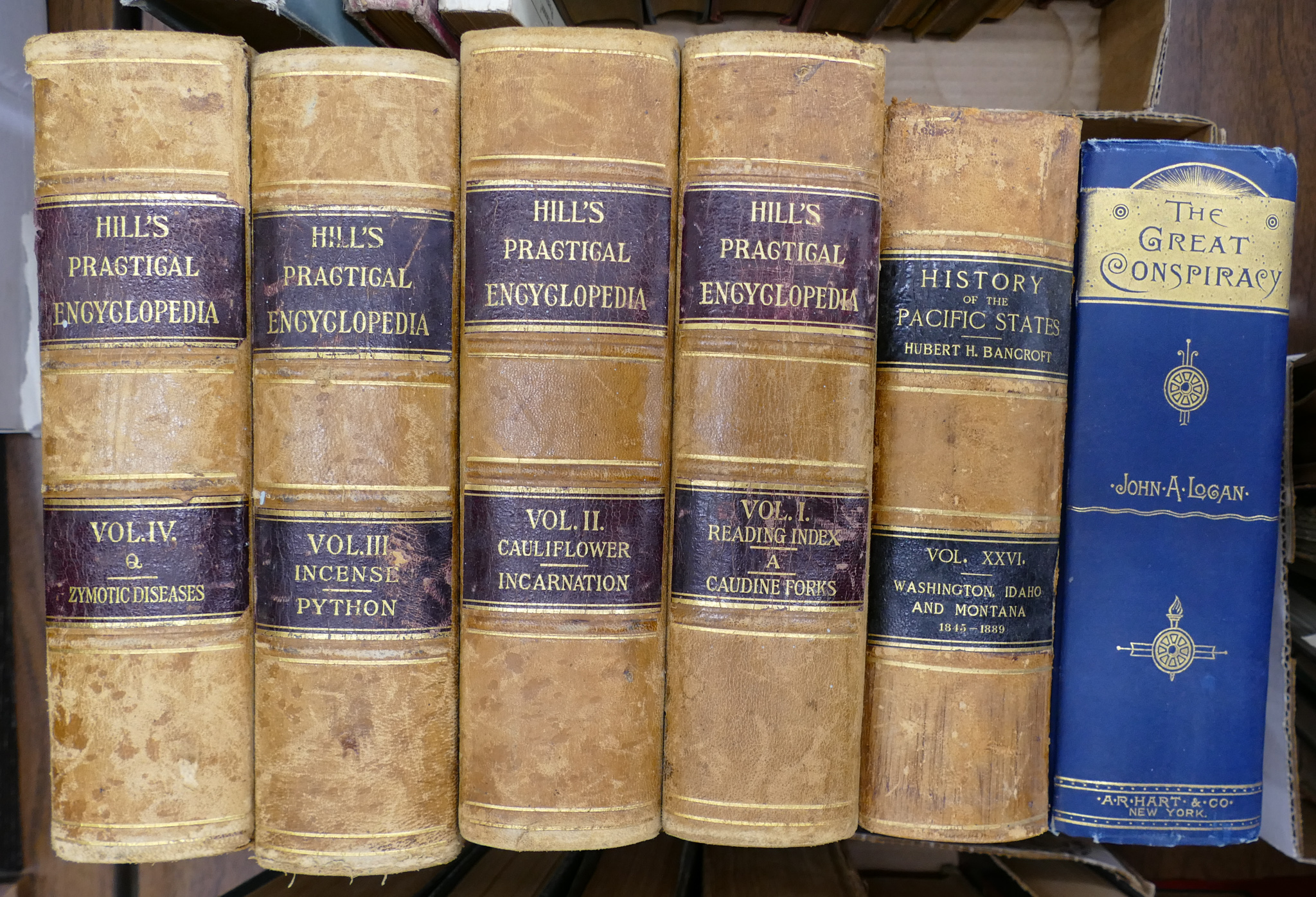 Box 6pc Antique Encyclopedias Etc.