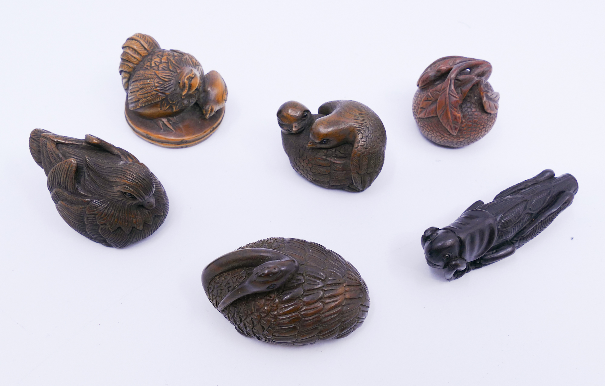Box 6pc Japanese Boxwood Netsuke
