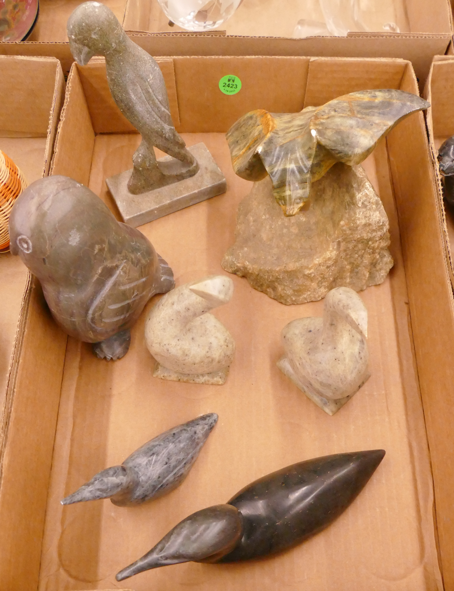 Box 7pc Alaska Soapstone Bird