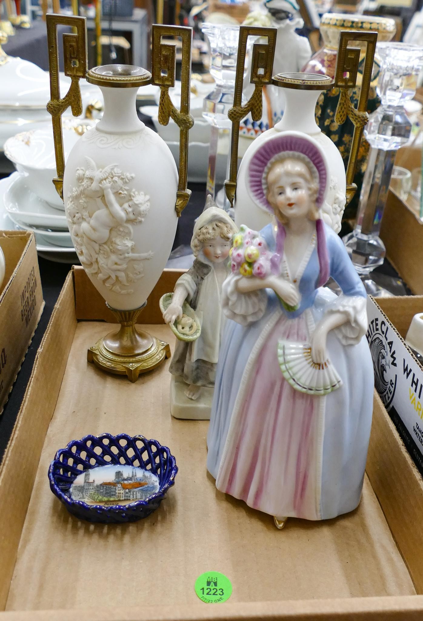 Box Antique Bisque Urns and Figures