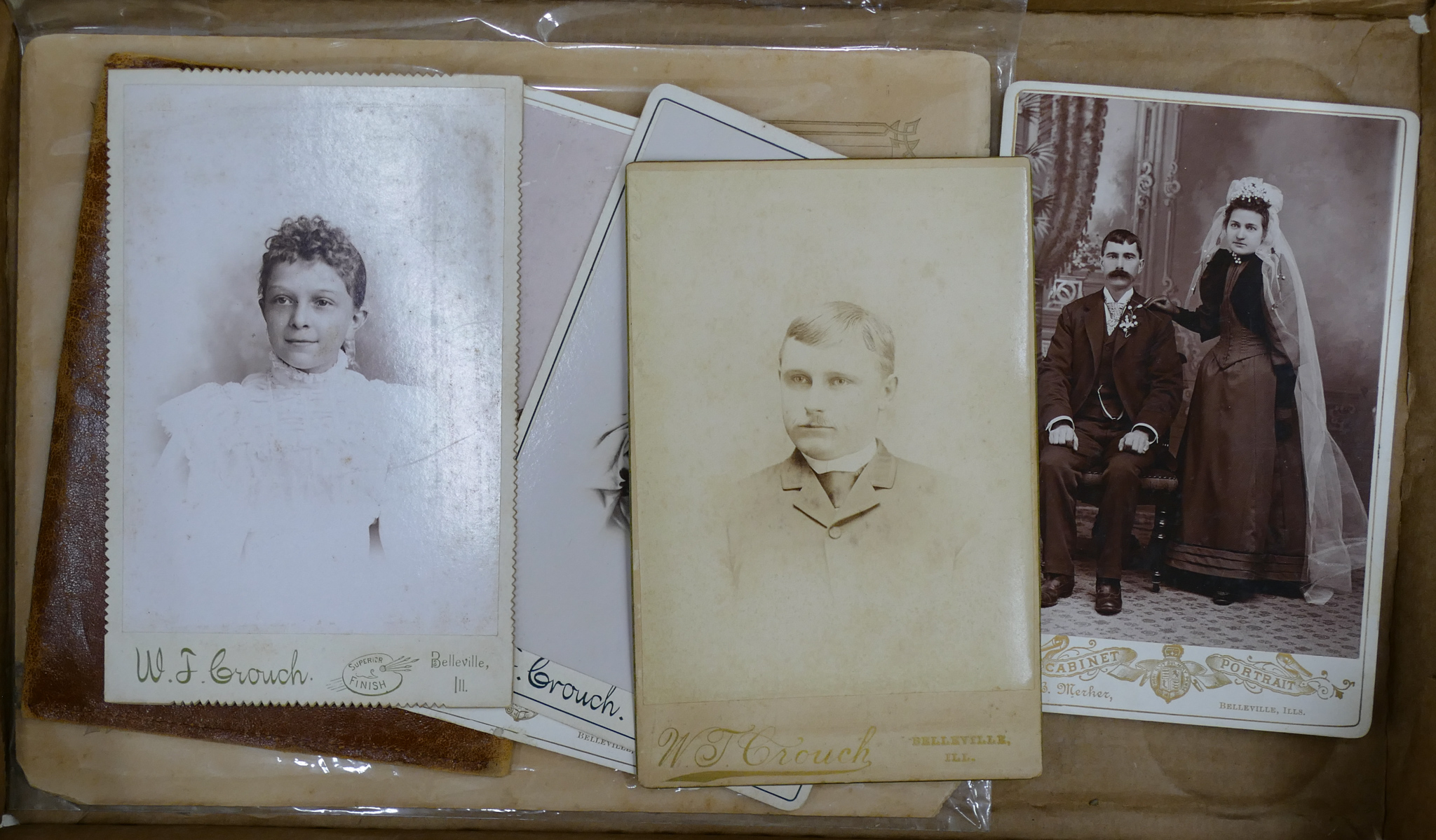 Box Antique Cabinet Cards Etc.