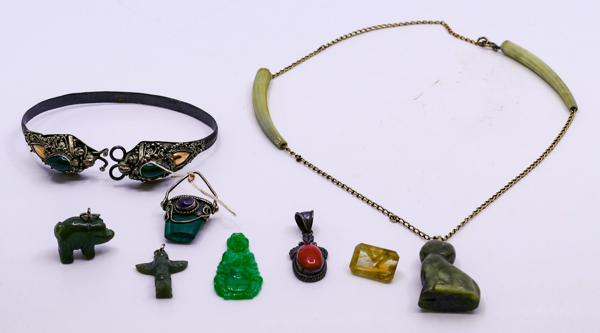 Box Asian Jade & Stone Jewelry
