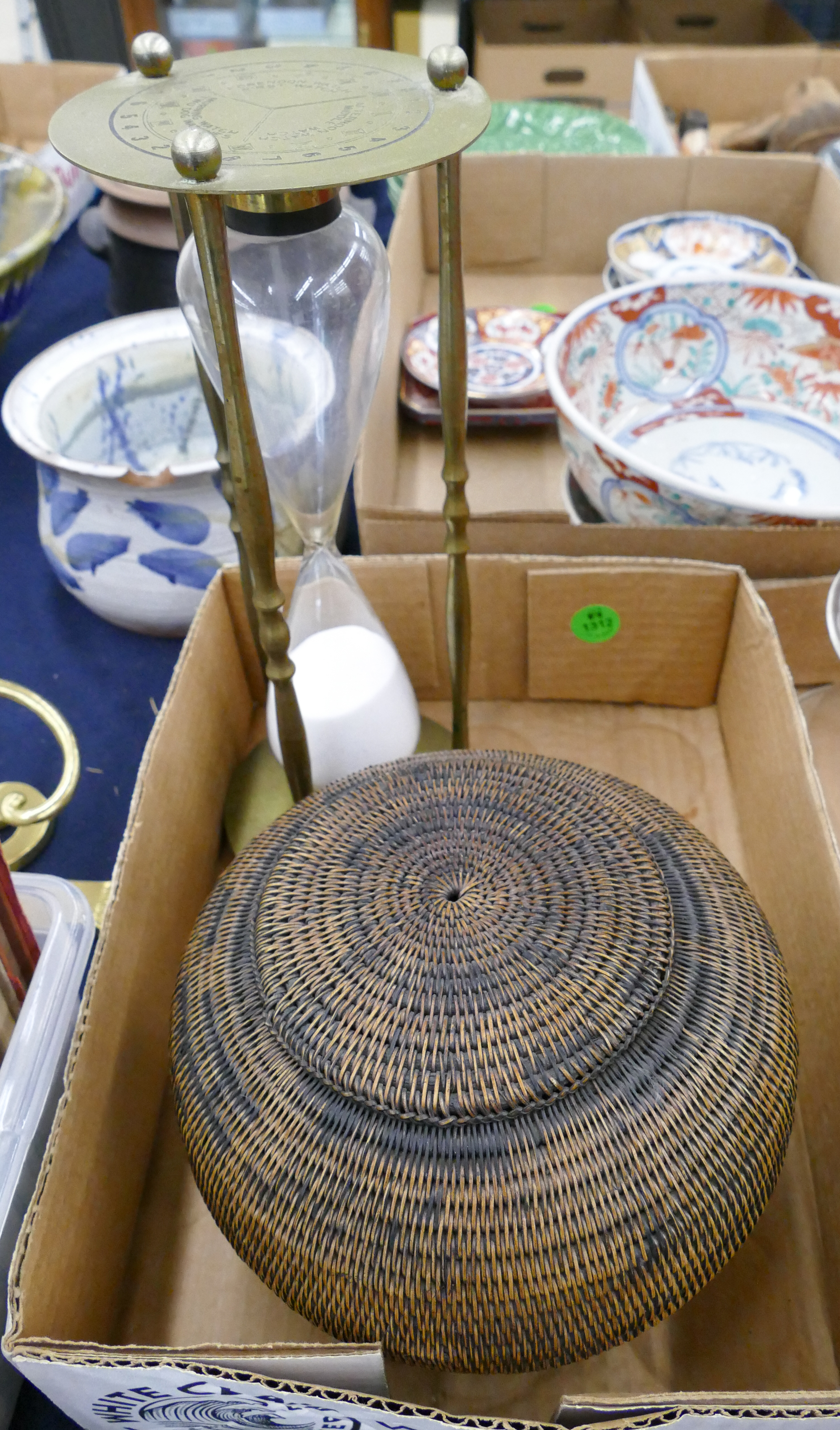 Box Brass Hourglass & Basket
