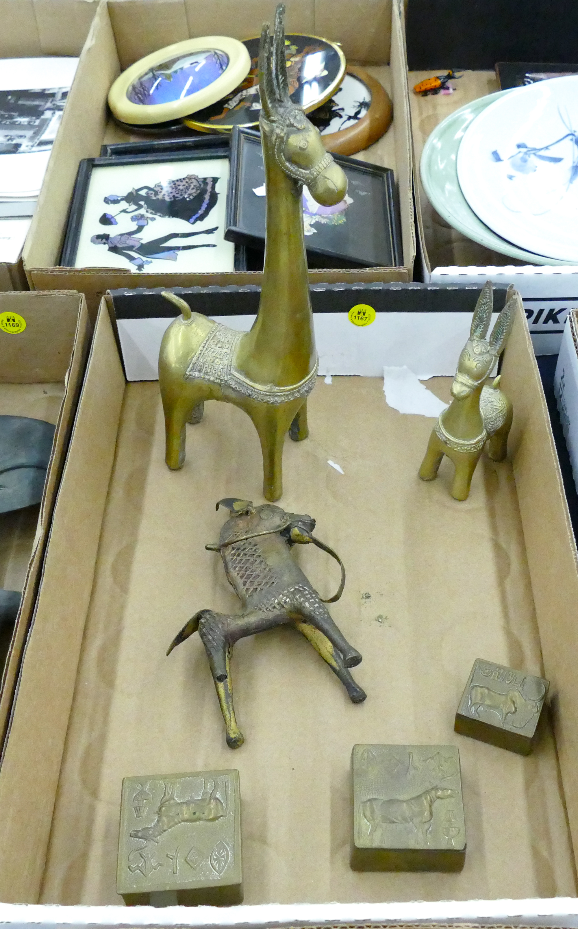 Box India Brass Animals etc.