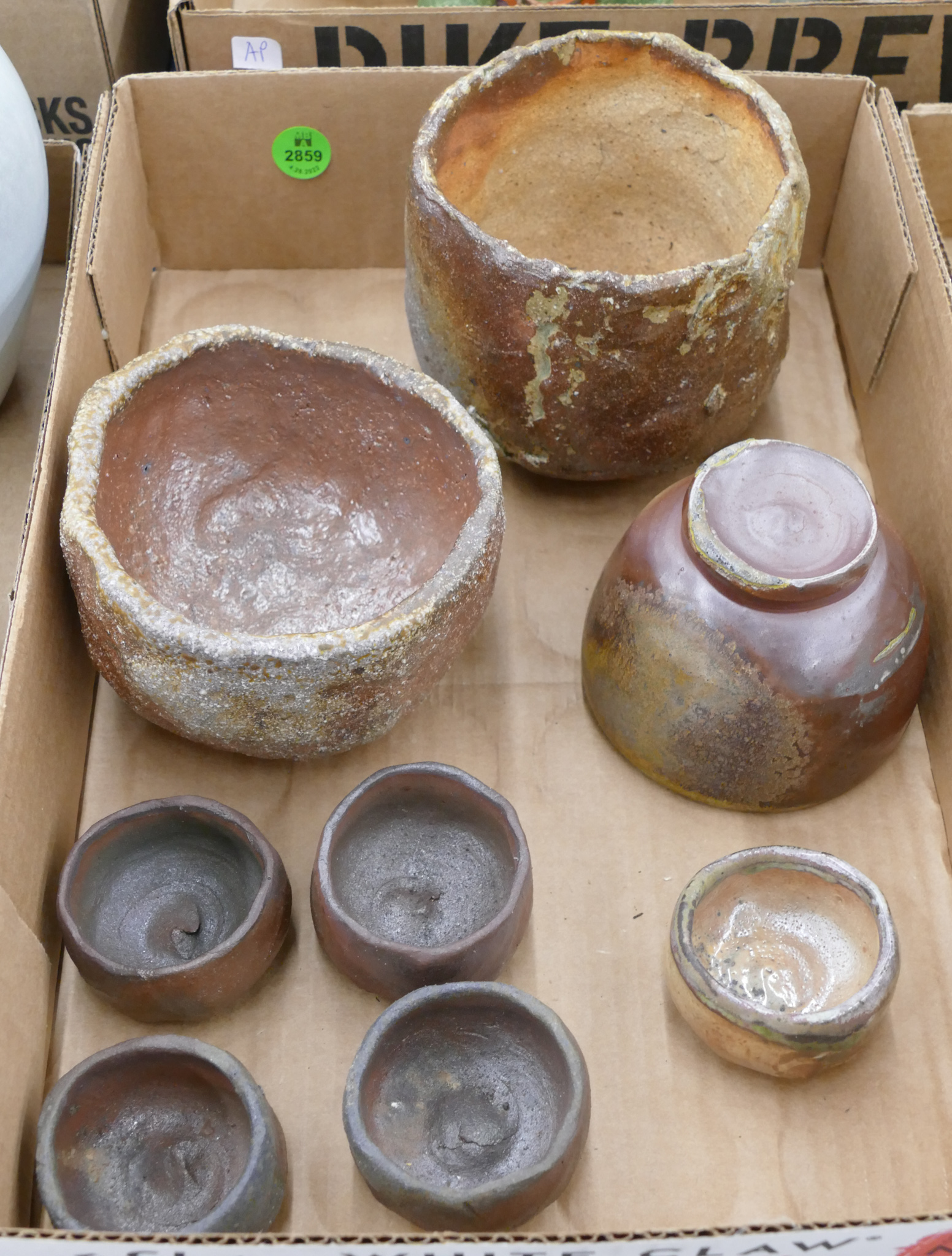 Box Japanese Bizen Pottery- 8pc