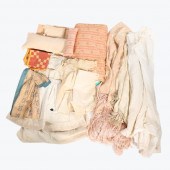 BOX LOT ANTIQUE TEXTILES; BABY