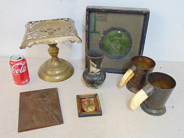 BOX LOT, GLASS RELIEF OF GRANT,