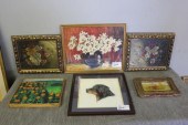 Box Lot of 6 Paintings.Cecile