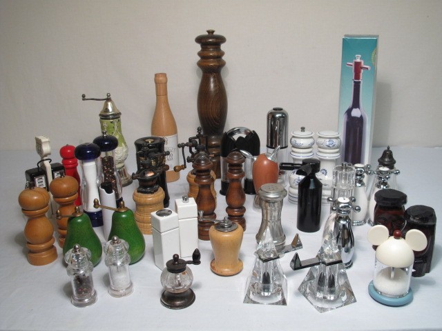 Box lot of assorted salt & pepper
