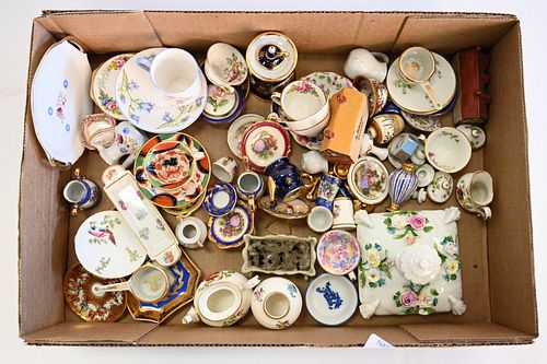 BOX LOT OF MINIATURE CHINA TEA