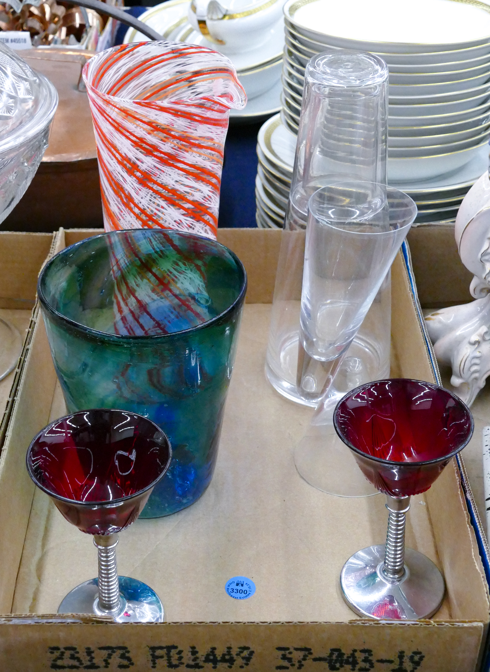 Box Mid Century Bar Glasses -