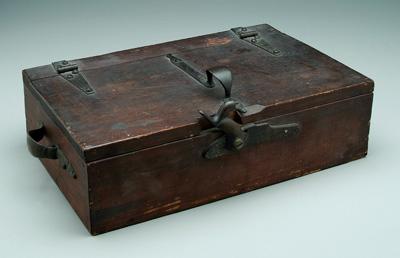 Box mounted with gun parts, iron