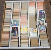 BOX OF ASSORTED SPORTS CARDS,