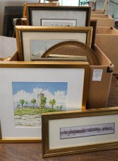 BOX OF ASSORTED WORKS OF ARTBo