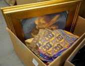 BOX OF ASSORTED WORKS OF ART,