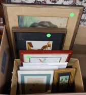 BOX OF ASSORTED WORKS OF ARTBo