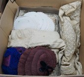 BOX OF ECRU TABLE AND BED LINE