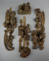 BOX OF FOLIATE WOOD CARVINGSBO