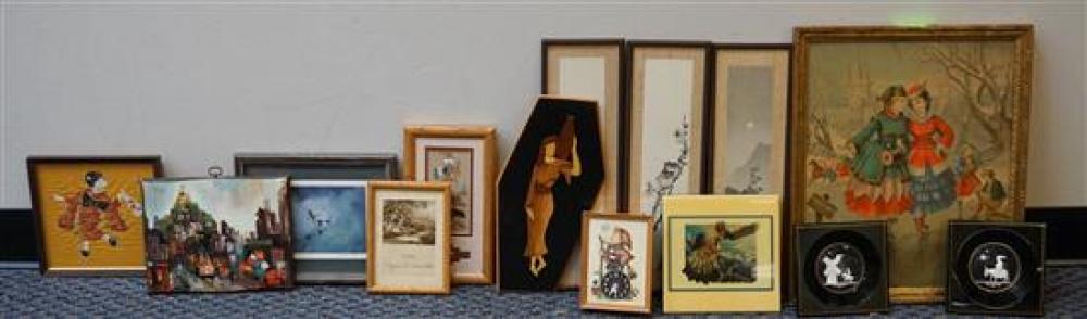 BOX OF JAPANESE WATERCOLORS, PRINTS