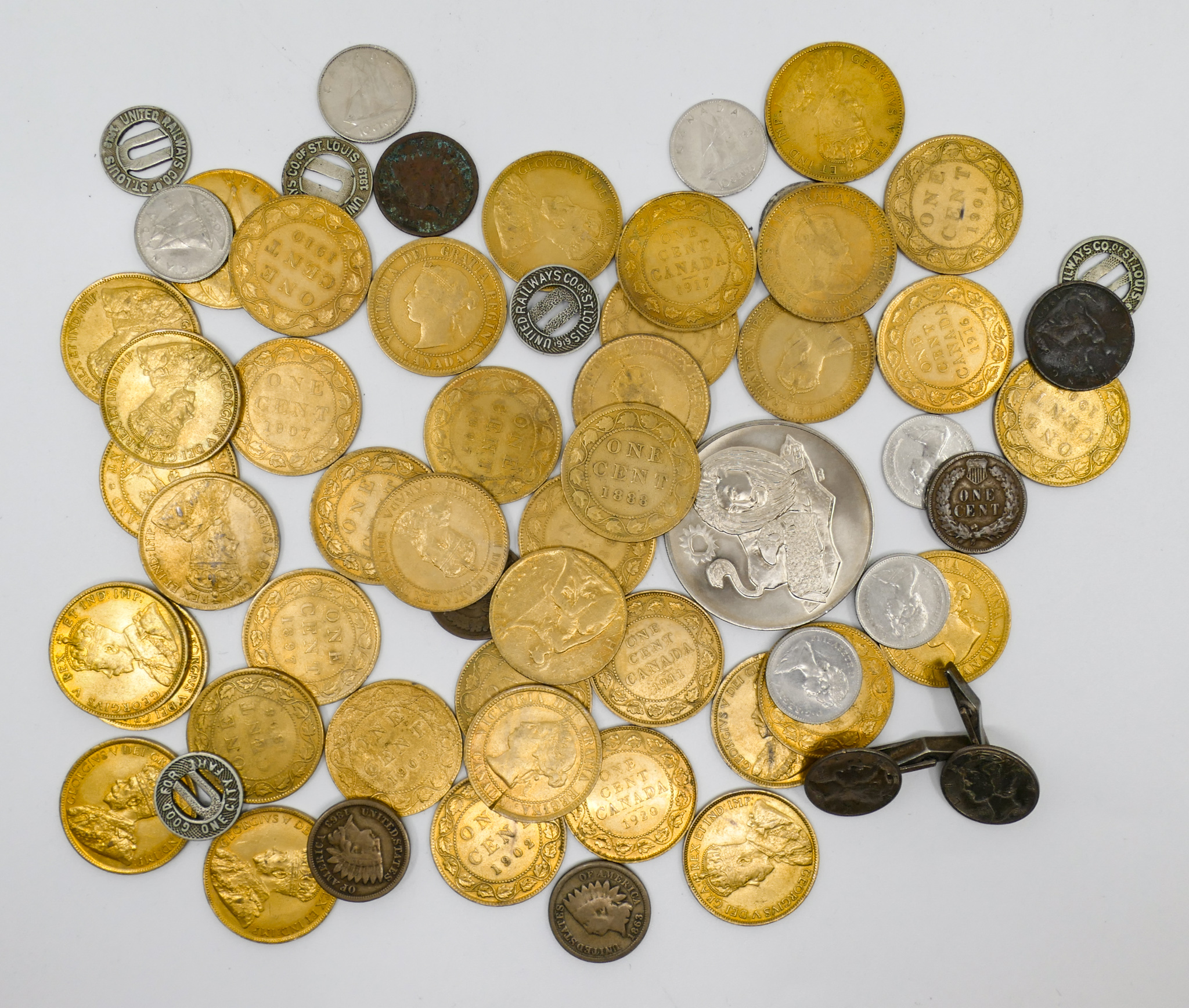 Box Old Canada & US Cents etc.