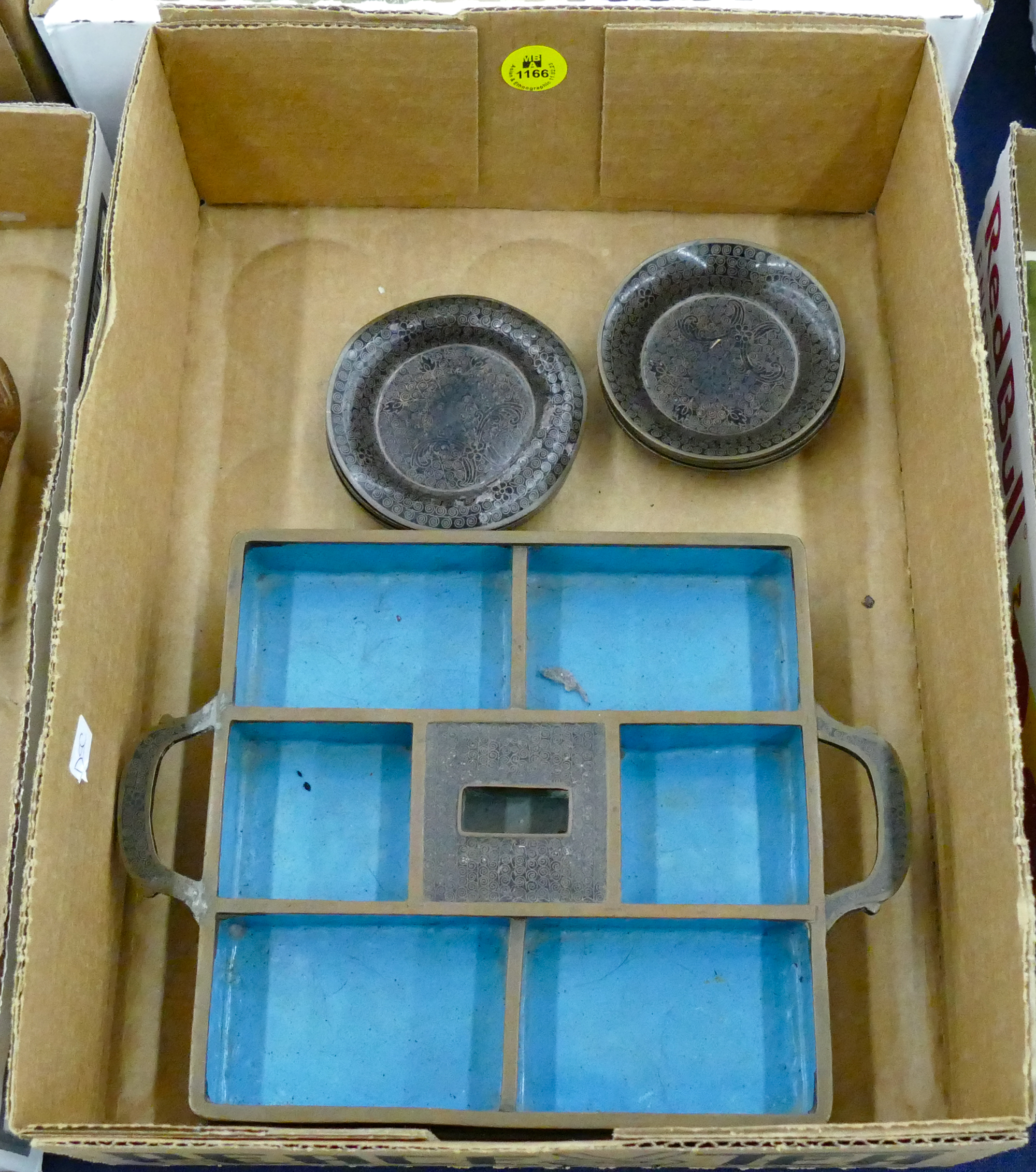 Box Old Chinese Cloisonne Smoke Set