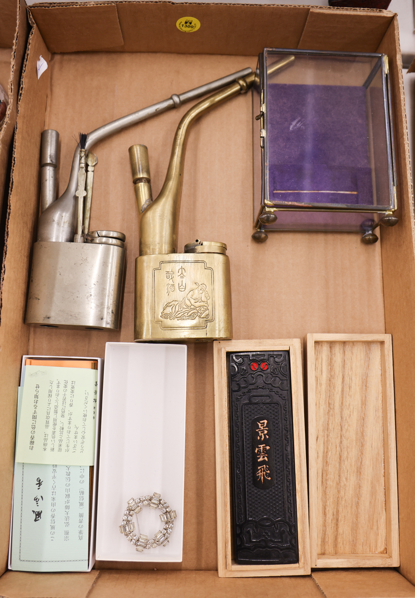 Box Old Chinese Opium Pipes etc.