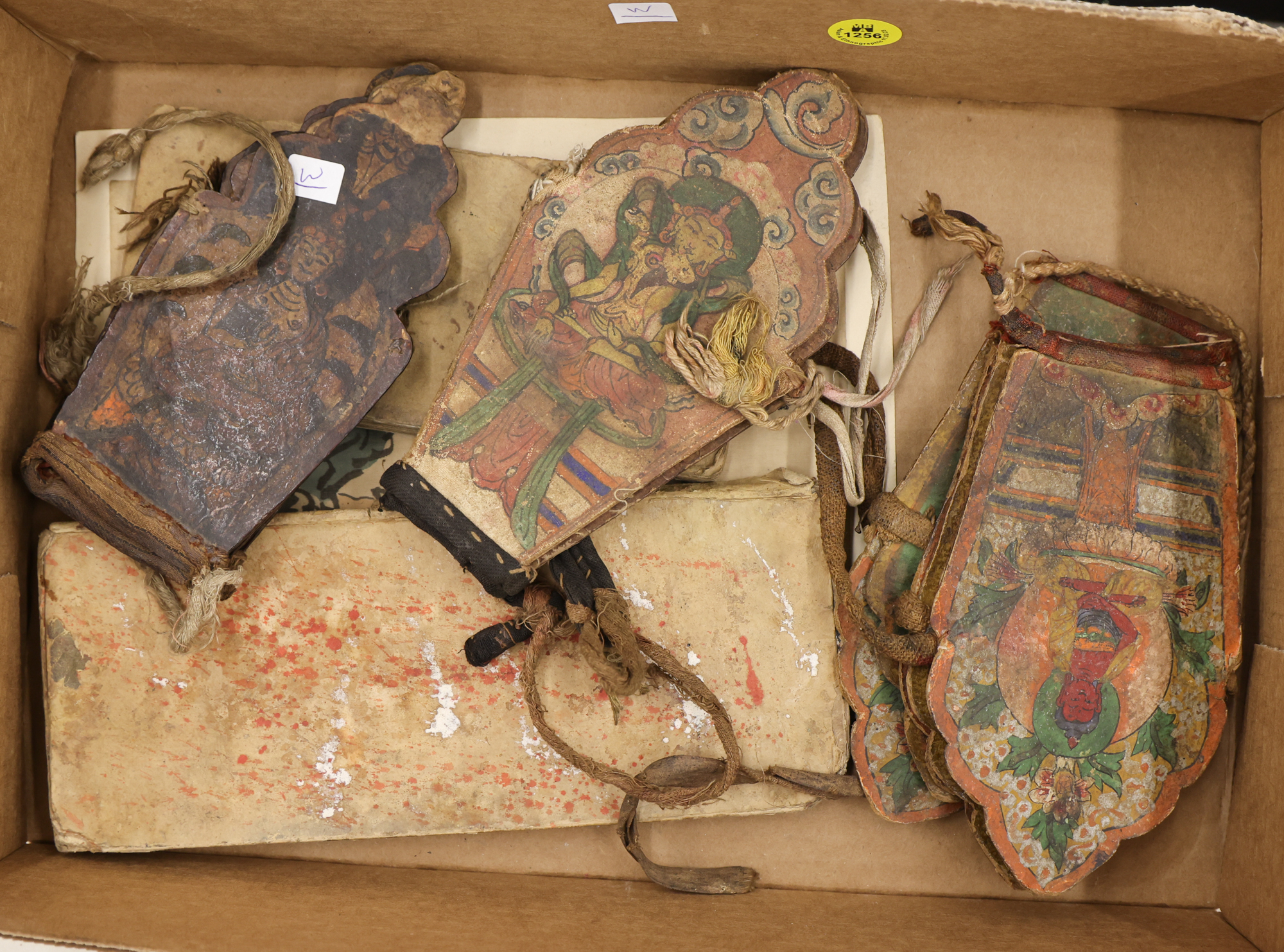 Box Old Tibetan Painted Sutras etc.
