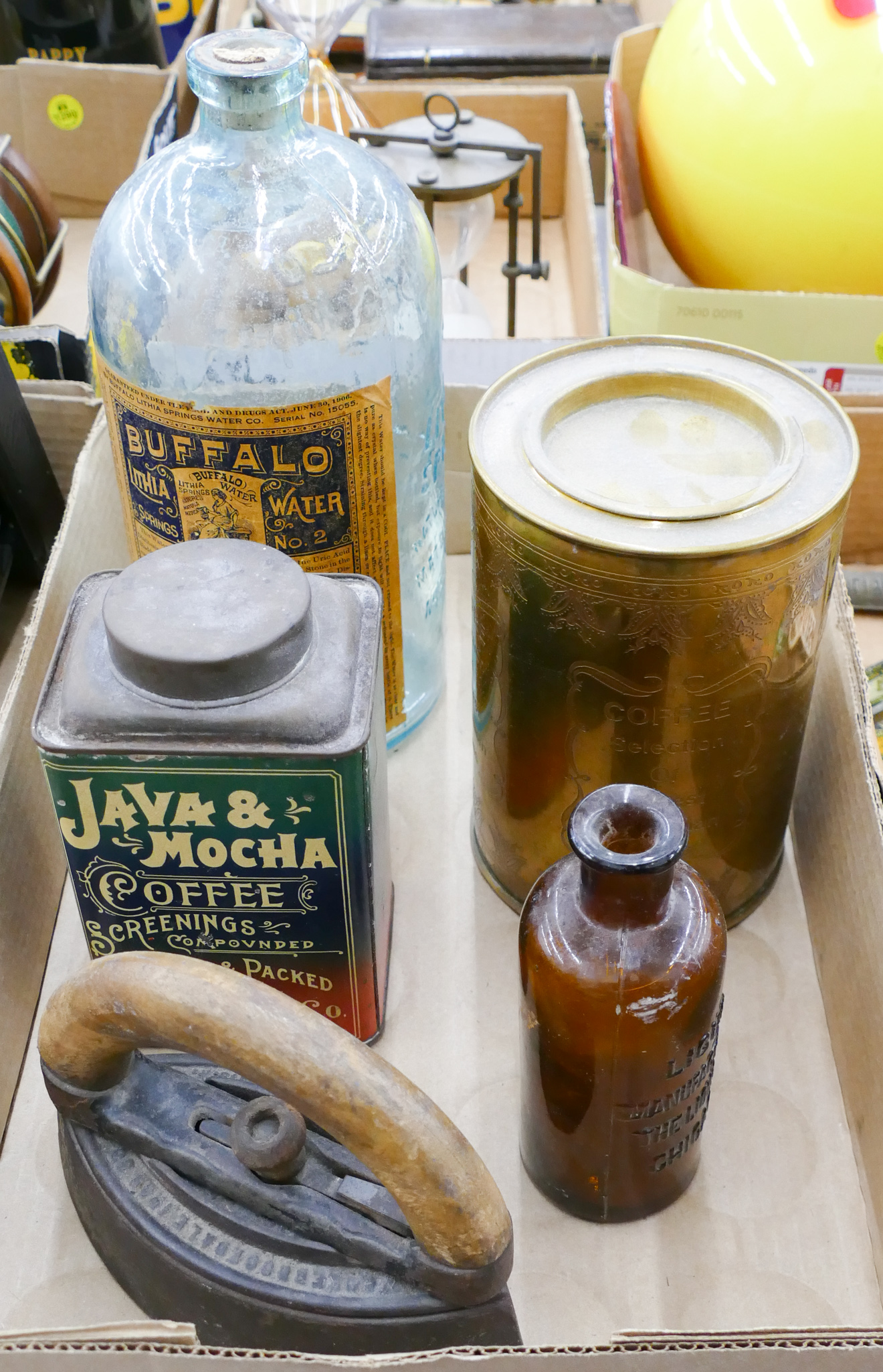 Box Old Tins and Bottles Etc.