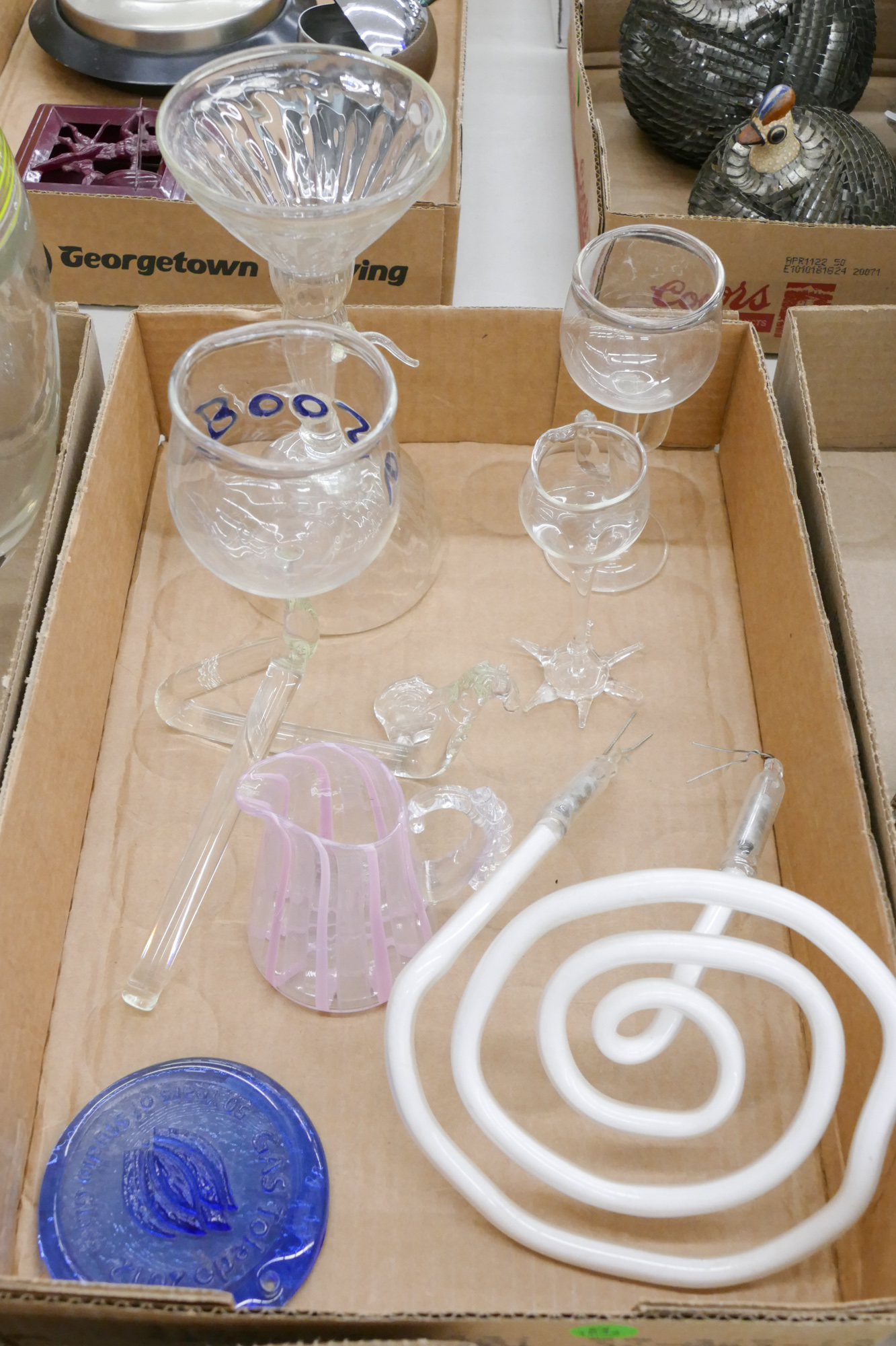 Box Pilchuck Blown Glass Goblets