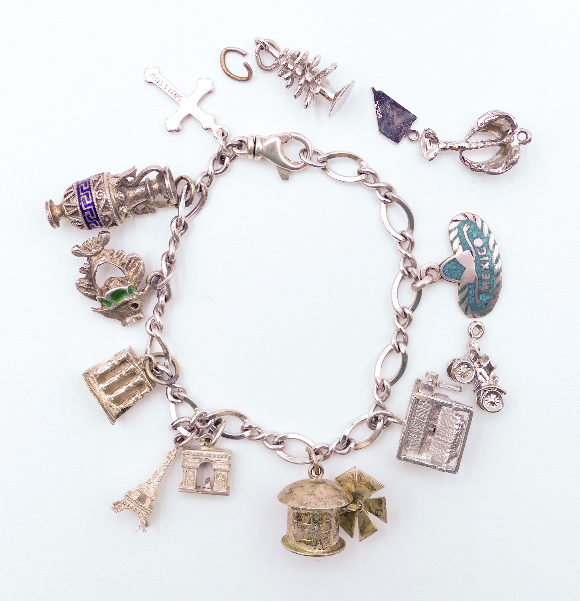 Box Sterling Charm Bracelet etc.
