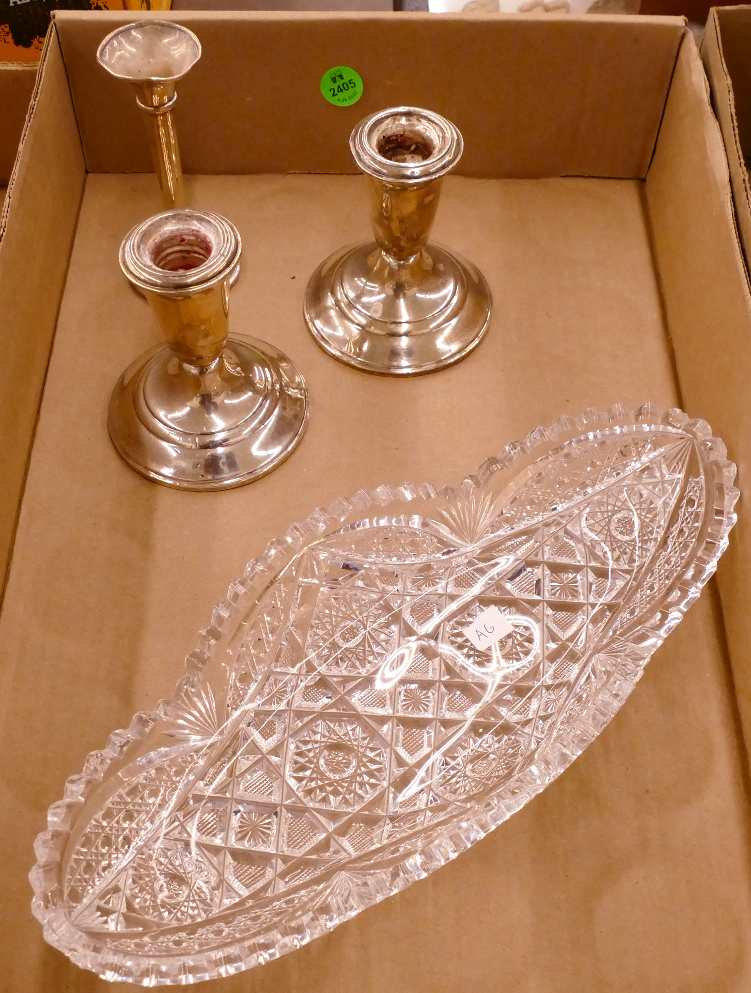 Box Sterling Filled Candlesticks