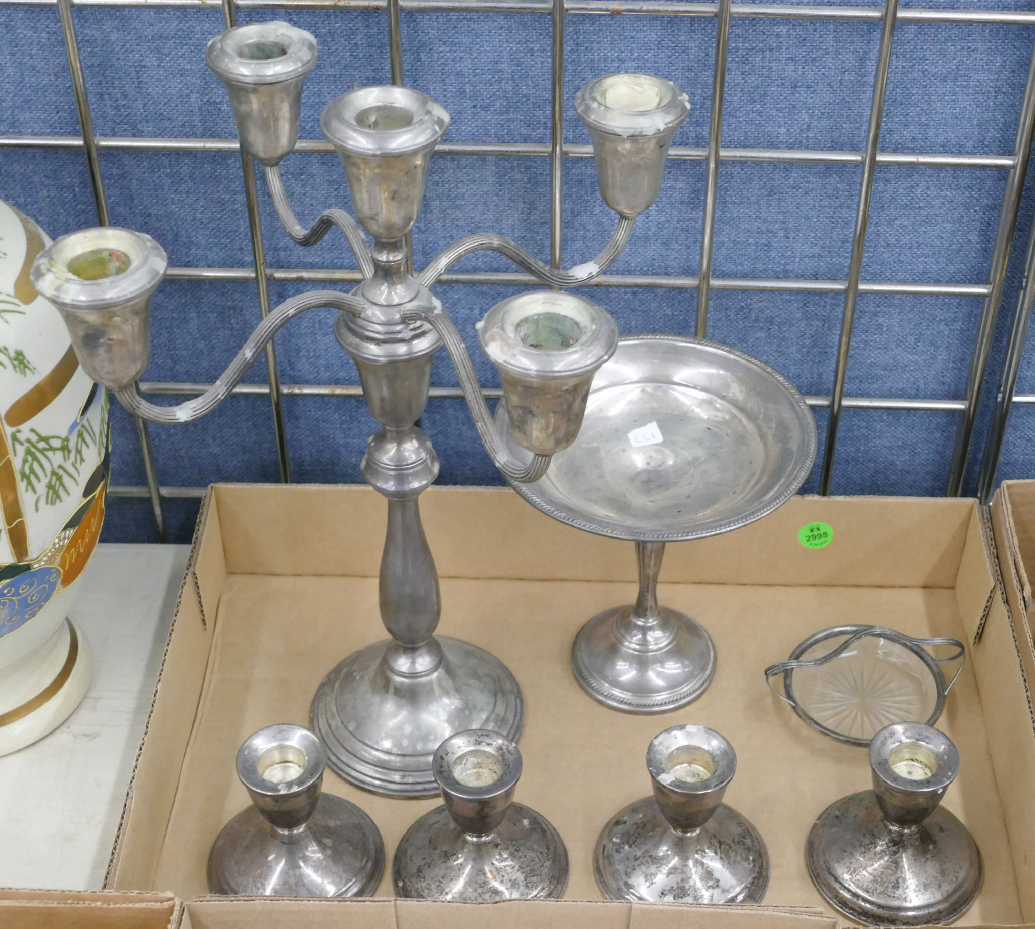 Box Sterling Filled Candlesticks