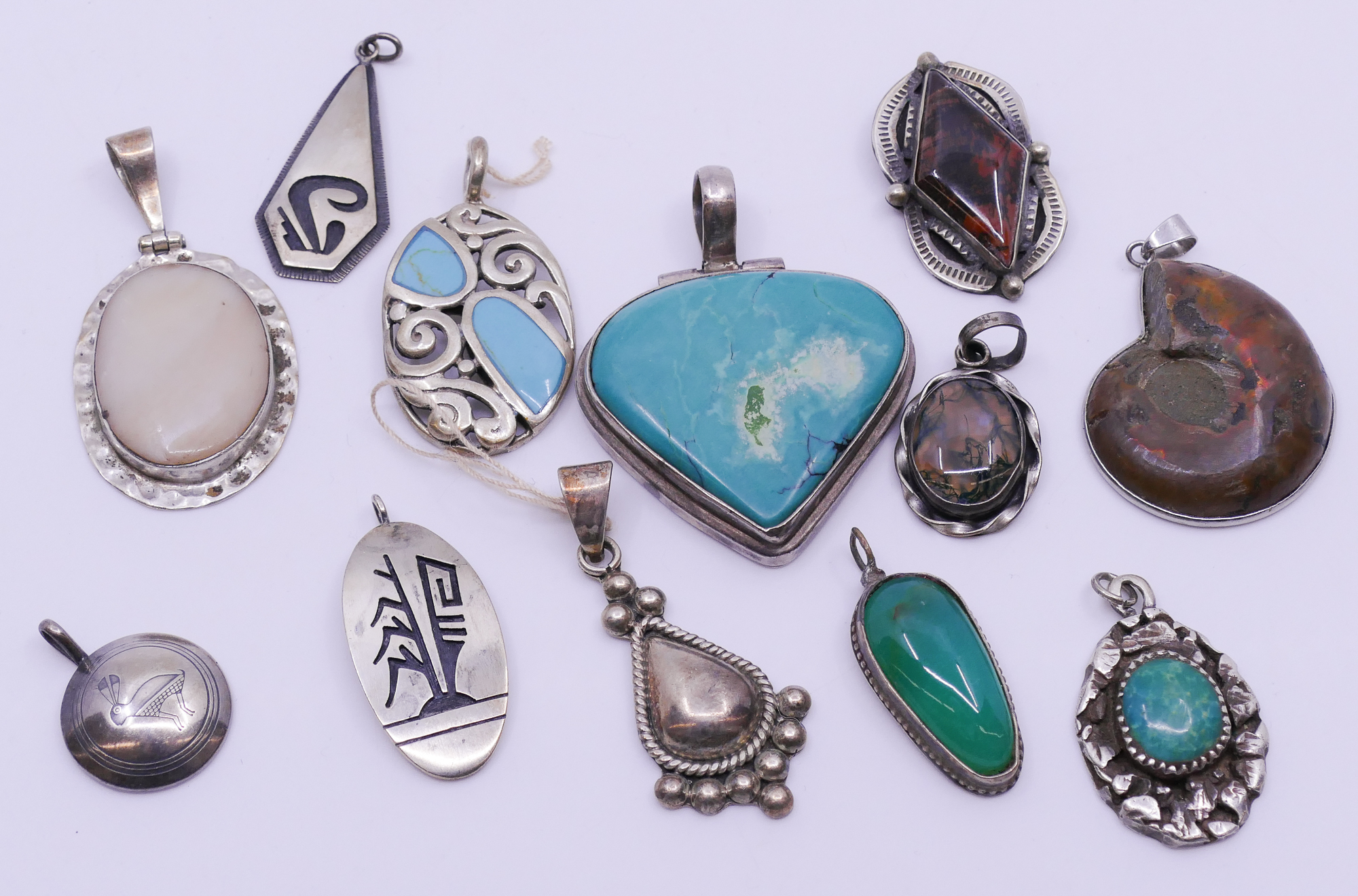 Box SW Sterling & Stone Pendants