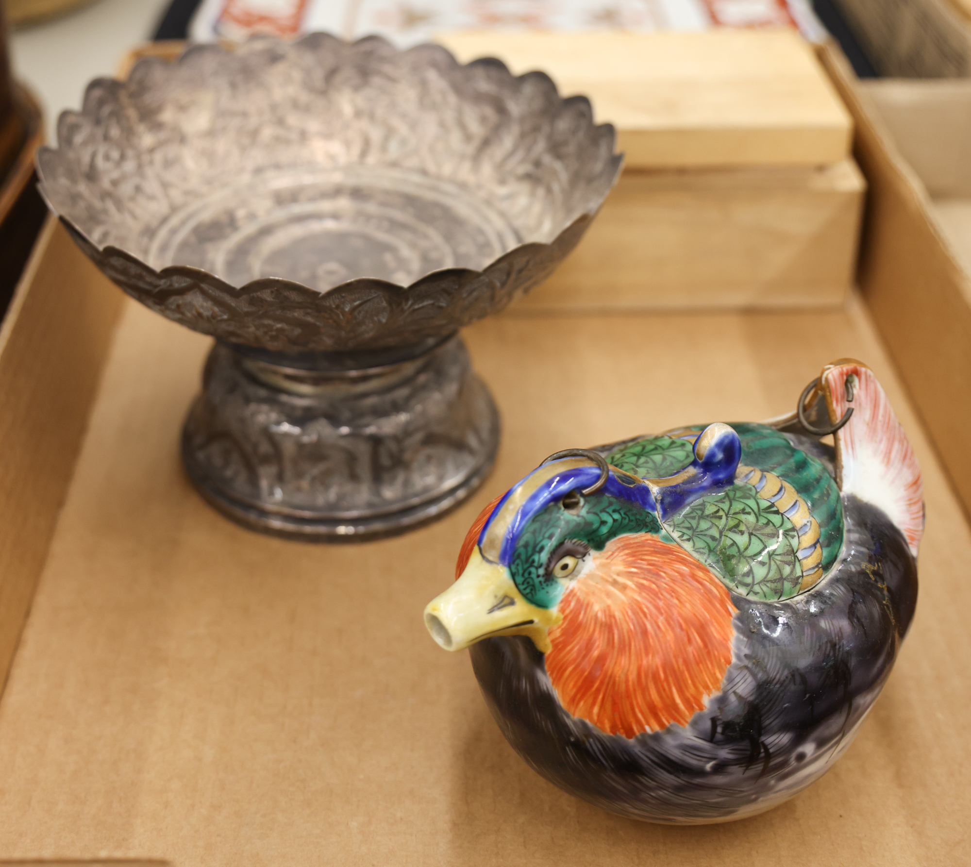 Box Tibetan Silver Lotus Compote