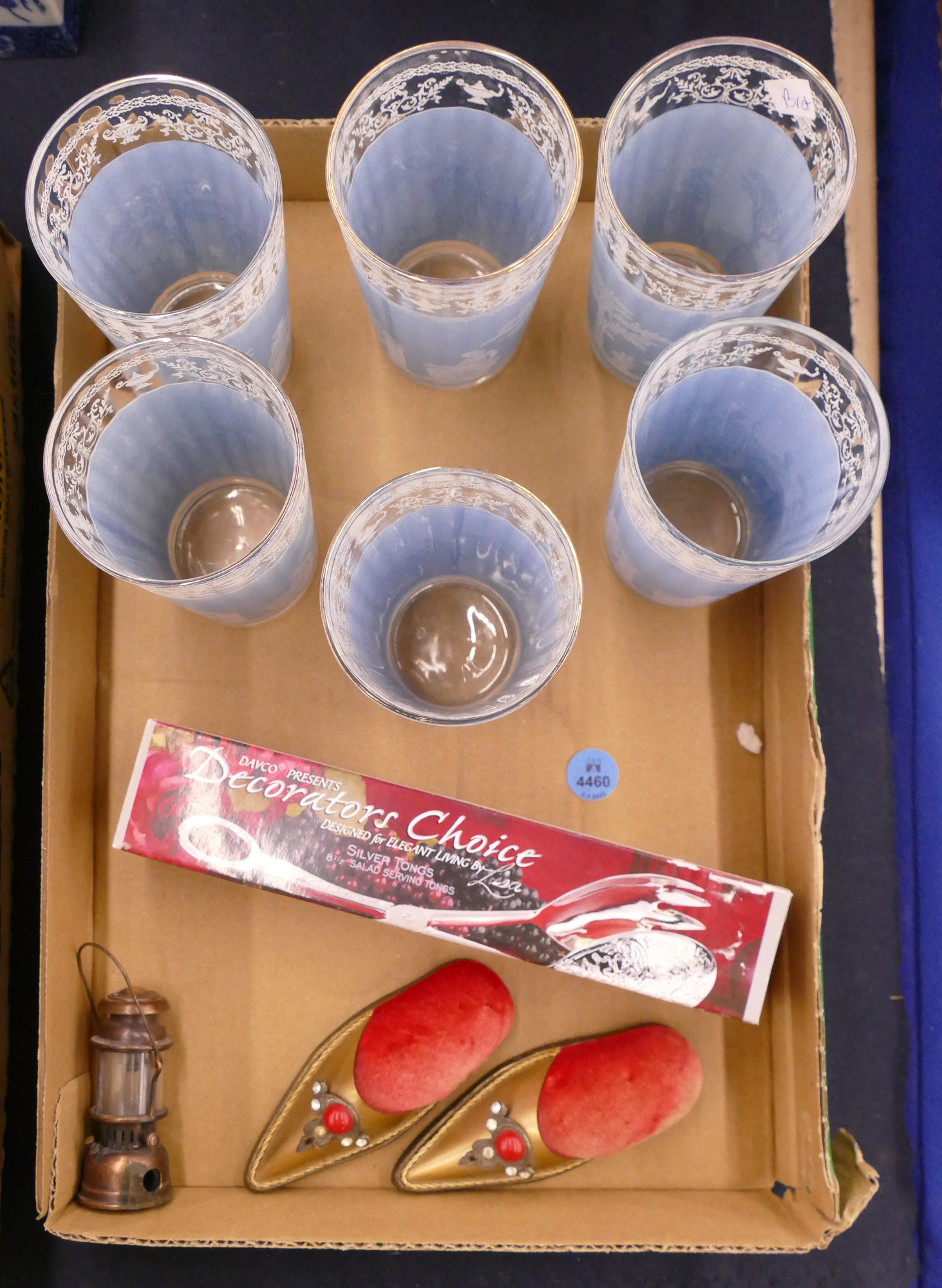 Box Vintage Printed Glassware Etc