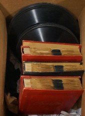 BOX WITH 78 AND 45 RPM RECORDS