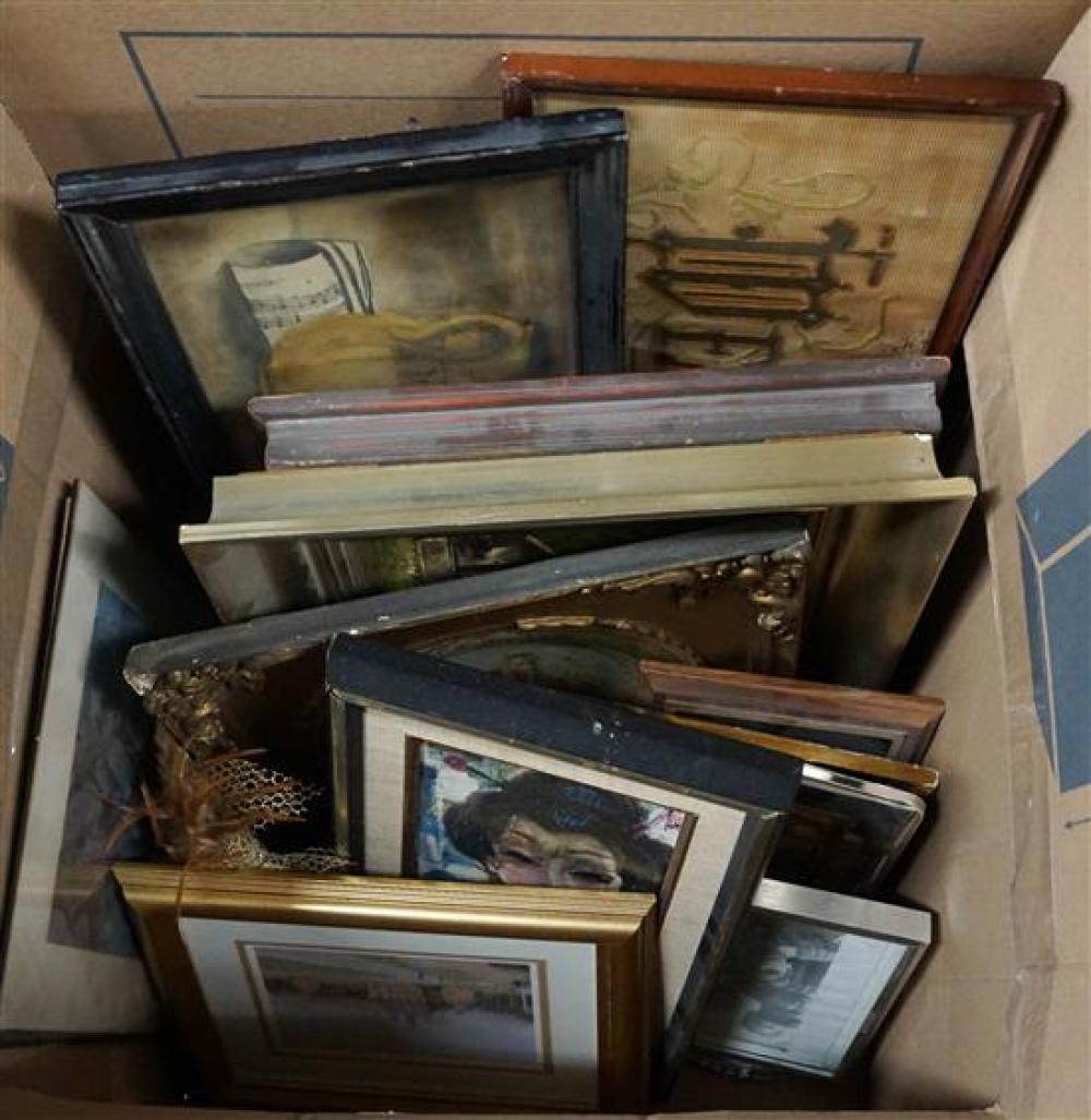 BOX WITH ASSORTED FRAMED ARTBox