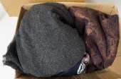 BOX WITH ASSORTED LINENS AND T