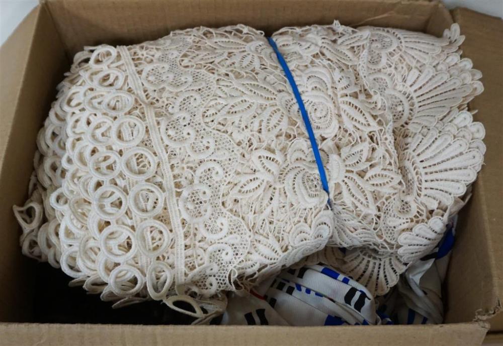 BOX WITH ASSORTED LINENS AND