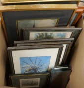 BOX WITH ASSORTED WORKS OF ART