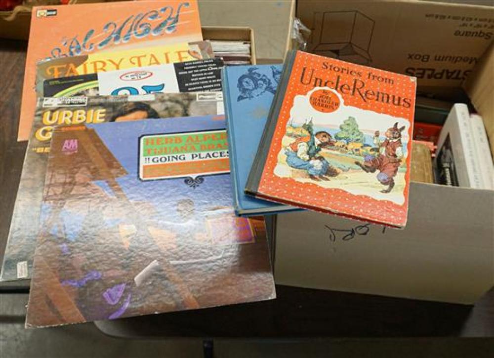 BOX WITH BOOKS AND A BOX WITH