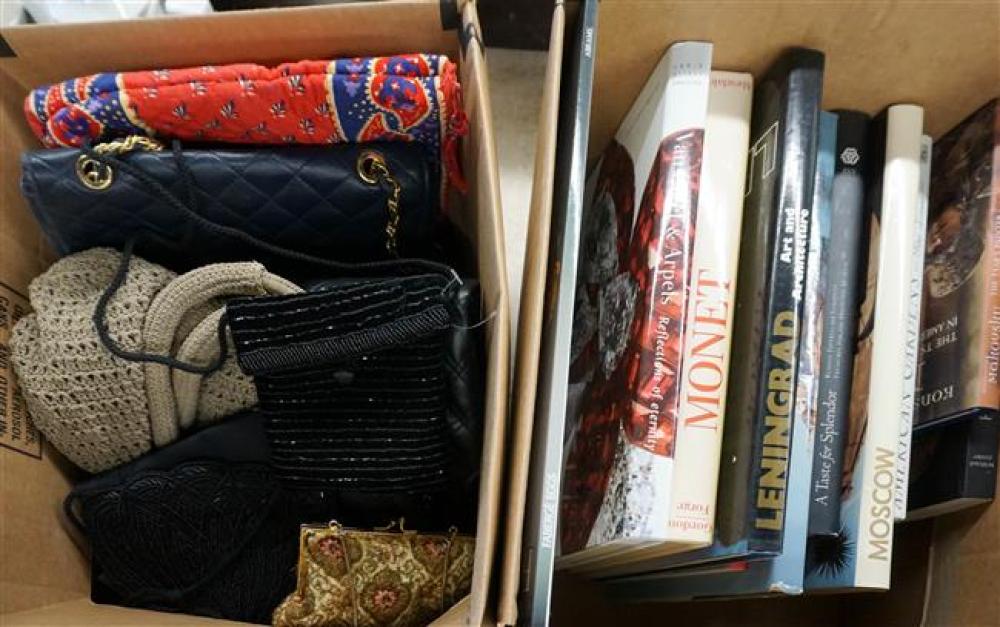 BOX WITH BOOKS AND BOX WITH