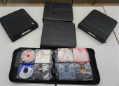 BOX WITH FIVE VINYL CD CASES W