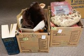 BOX WITH FUR BOAS, COLLARS AND