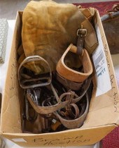 BOX WITH LEATHER CHAPS, LEATHE