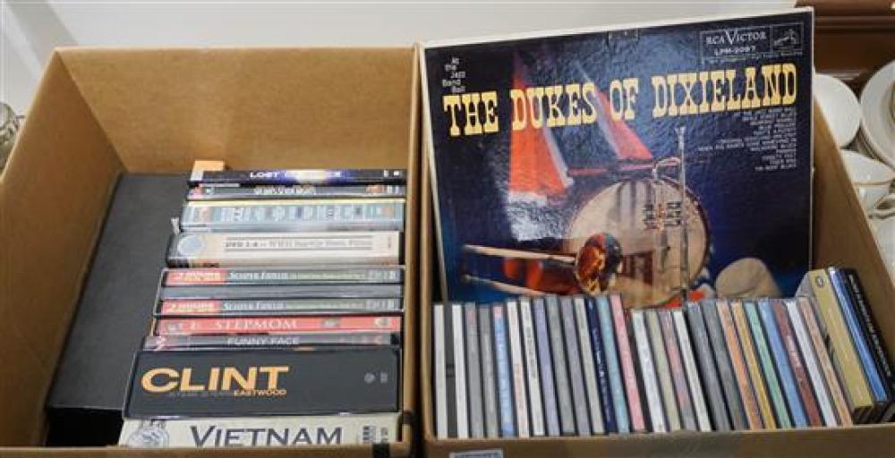 BOX WITH LONG PLAYING RECORDS AND