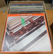 BOX WITH LONG PLAYING RECORDS