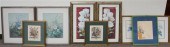 BOX WITH NINE ASSORTED FRAMED
