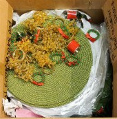 BOX WITH PLASTIC AND BEADED PL